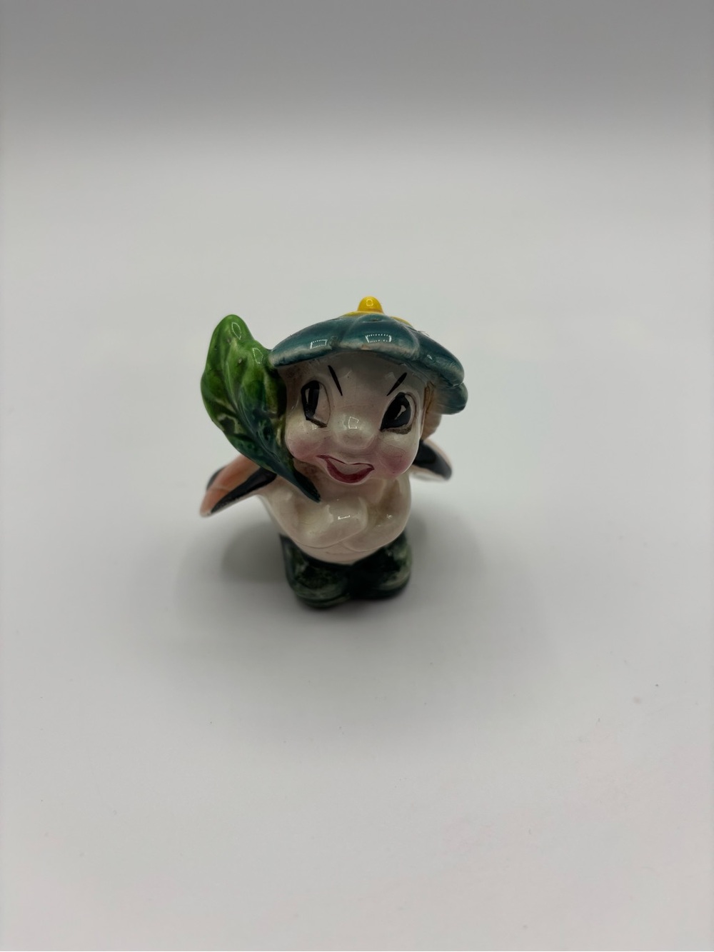 Vintage Anthropomorphic Lady Bug on Flower Salt Shaker Single Japan